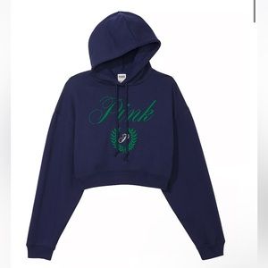 PINK Everyday Fleece Cropped Hoodie Size S